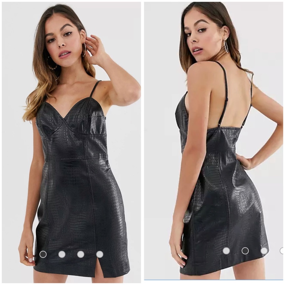 NWT Moon River Faux Crock Slip Dress
